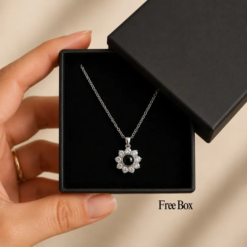 Flower Memory Photo Necklace