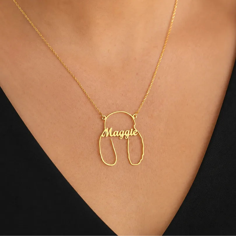 Floppy Ears Name Necklace