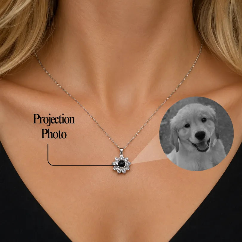 Flower Memory Photo Necklace