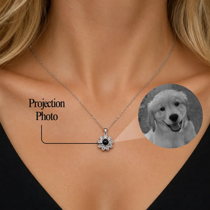 Flower Memory Photo Necklace