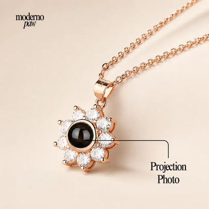 Flower Memory Photo Necklace