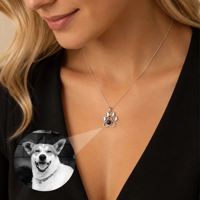 Pawprint Memory Photo Necklace