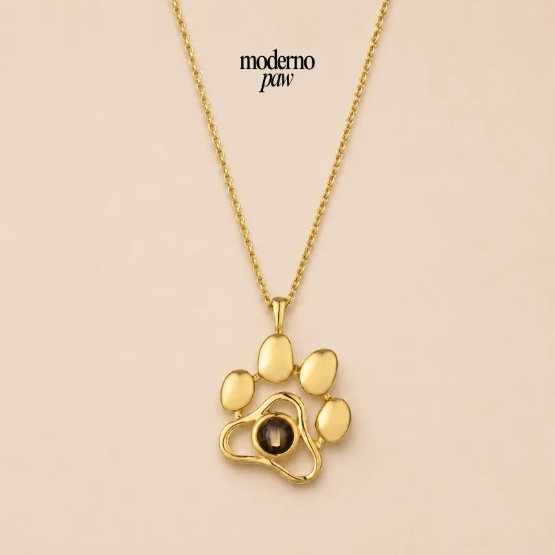 Pawprint Memory Photo Necklace