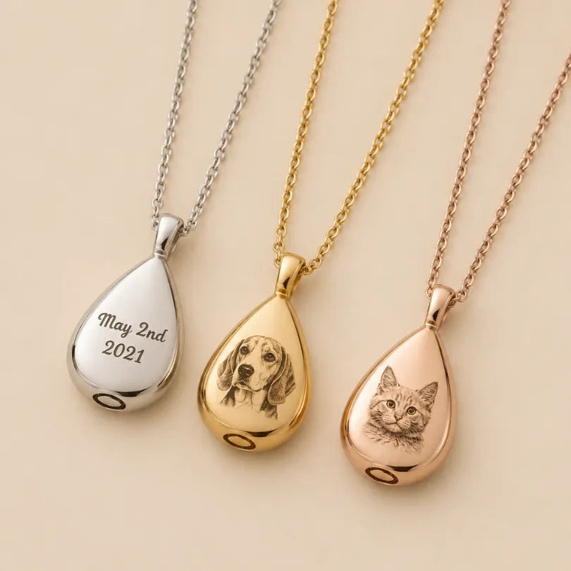 Teardrop Urn Memorial Necklace